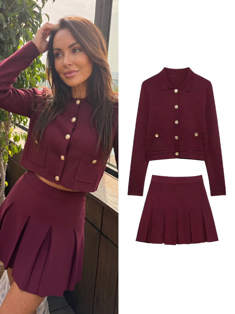 Summer Alt Clothing - HH Elegant Women Knitted Red Skirts