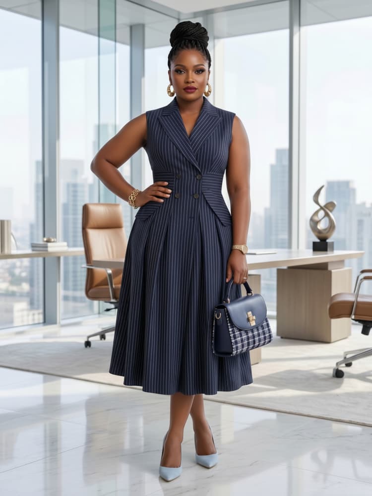 Summer Clothing For Petite Women - Plus Size Lapel Sleeveless Double Breasted