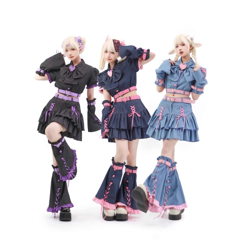 Summer Alt Clothing - 2024 Denim Sweetheart Y2k Set Japanese
