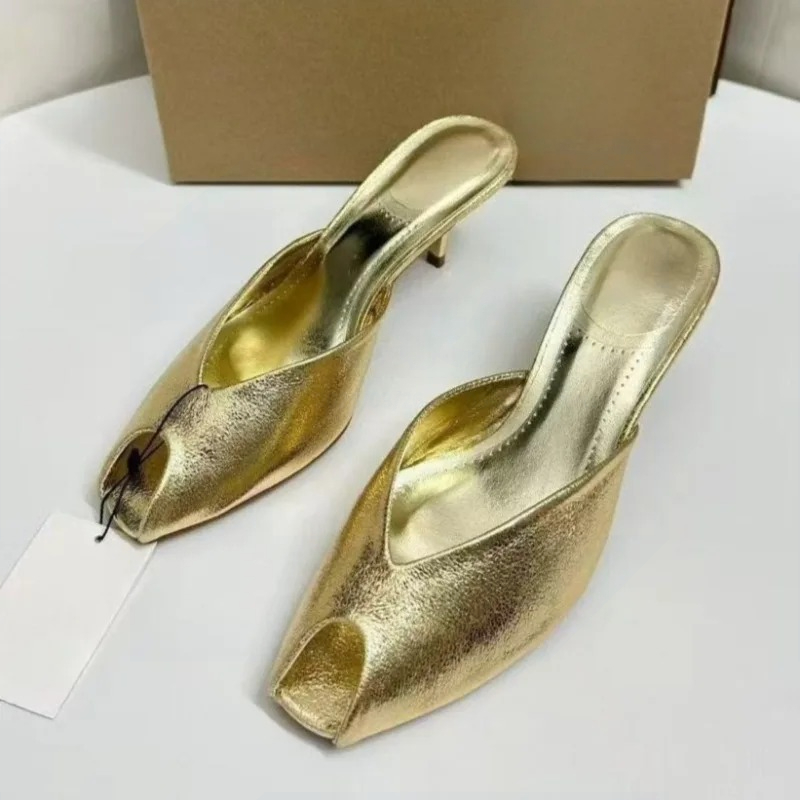 Summer Clothing For Petite Women - Women's Pumps Designer Gold Women Mules