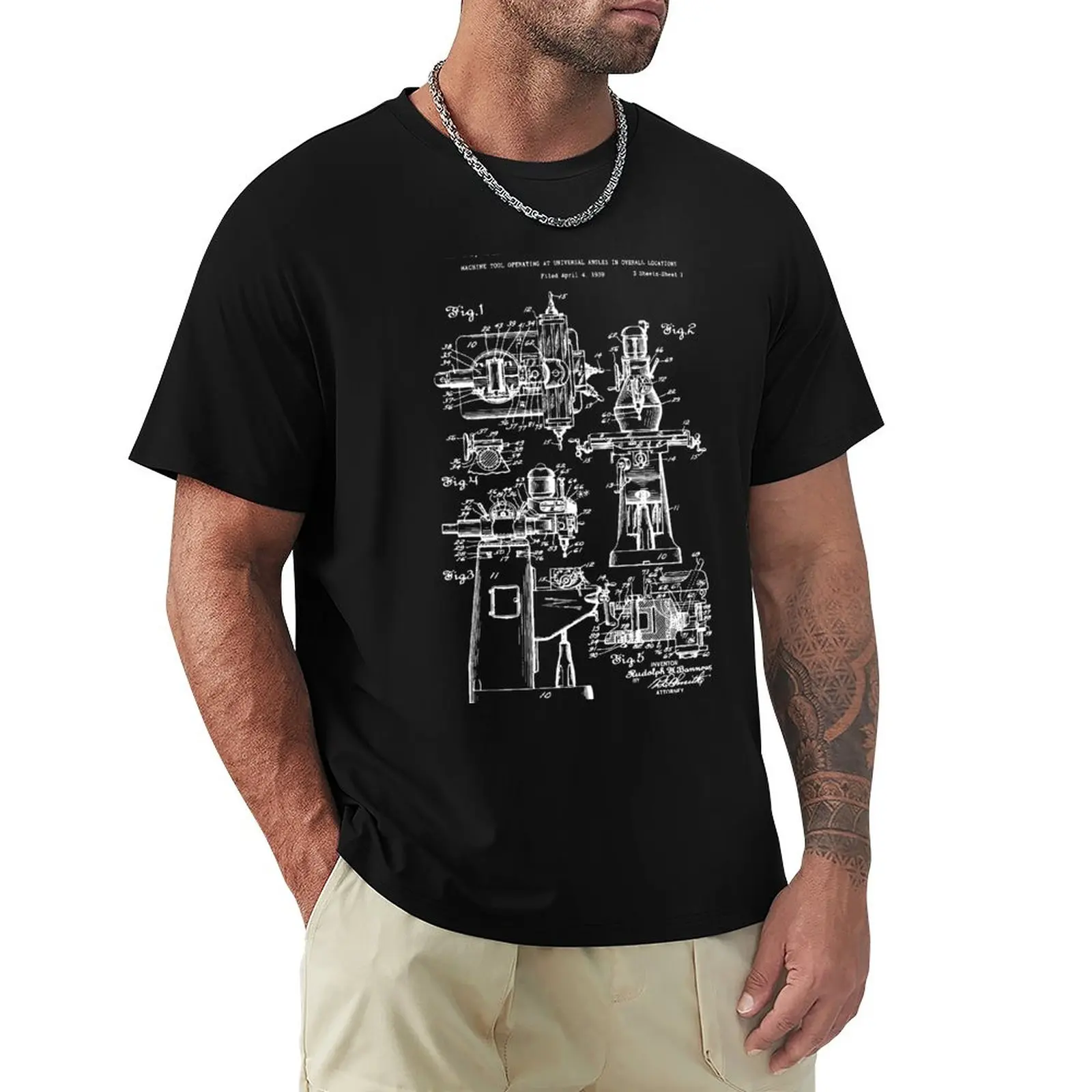 Summer Clothing Aesthetic - Bridgeport Milling Machine Patent 1942 T-Shirt