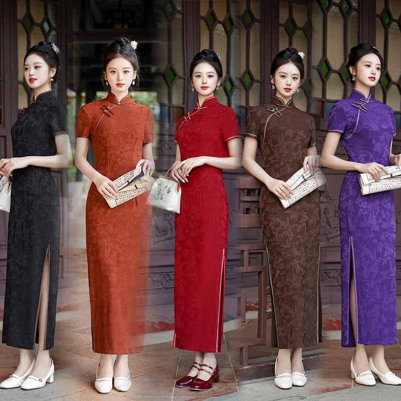 Summer Clothes - New Cheongsam Long Dress Temperament Red