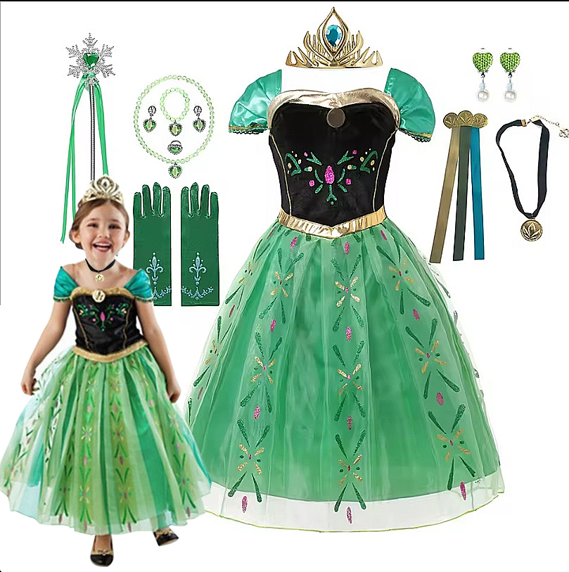Anna Costume For Kids Girl Fan - Summer Dresses Yours Clothing review and price