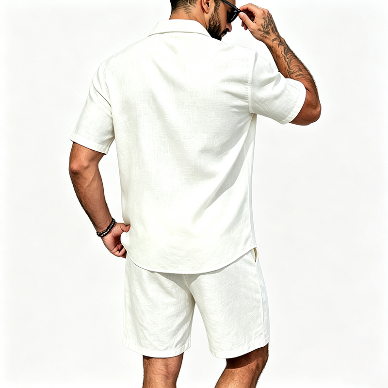 Men Linen Two Piece Outfit Sho - Summer Clothing Line review and price