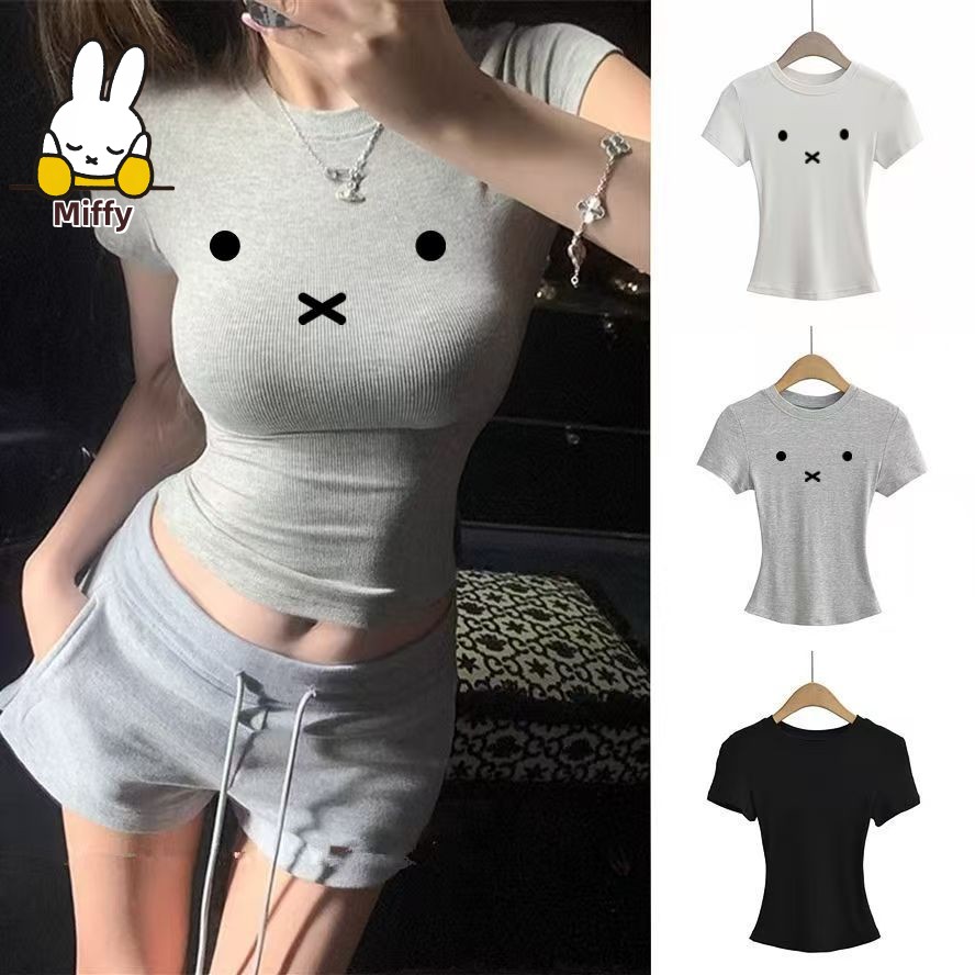 Kawaii Miffy T-shirt New Ameri - Summer Clothing Places review and price
