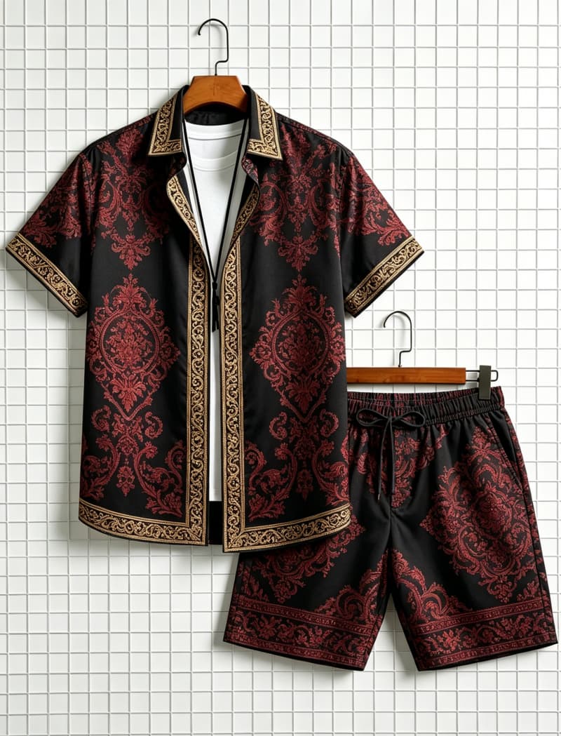 Men's ethnic border printed sh - Summer Clothing Line review and price