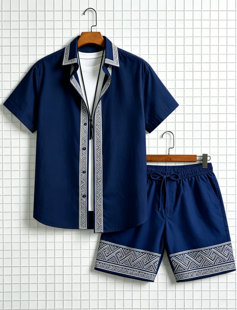 Men's ethnic border printed sh - Summer Clothing Line review and price