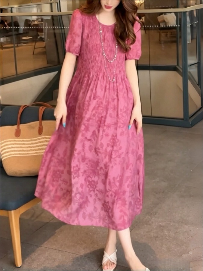 Elegant A-Line Dress Monogram  - Summer Clothing Tagline review and price