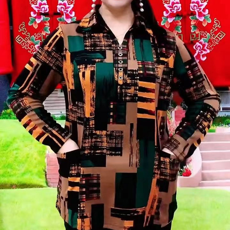 Commute Geometric Shirt Spring - Summer Clothing For 70 Year Old Woman review and price
