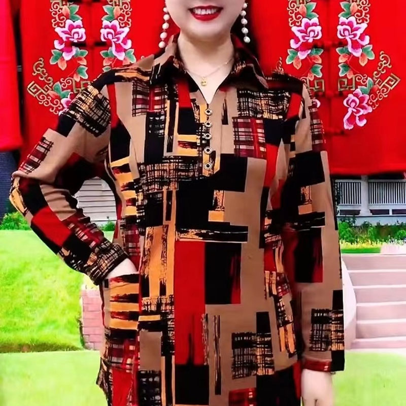 Commute Geometric Shirt Spring - Summer Clothing For 70 Year Old Woman review and price